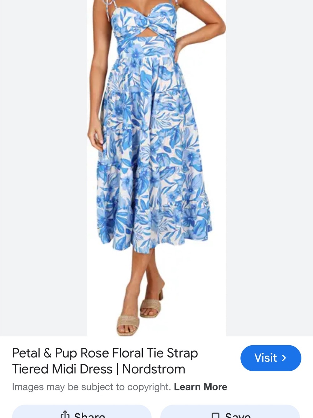Petal & Pup Blue Floral Tie-Front Tiered Midi Skirt